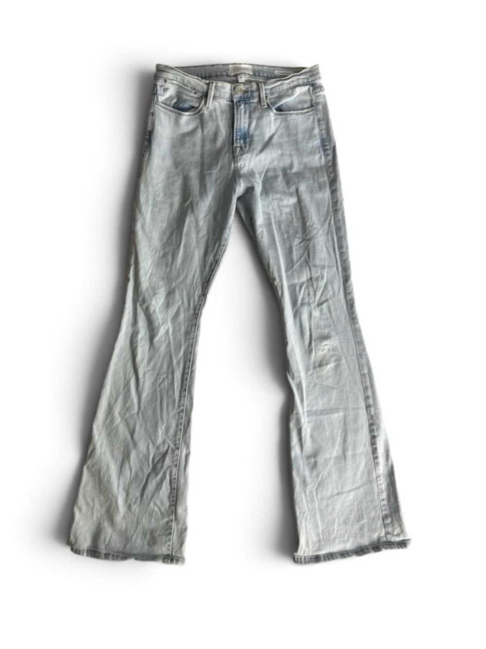 FRAME Le High Flare Jeans Women’s 28 Light Wash Stretch Denim Classic Retro